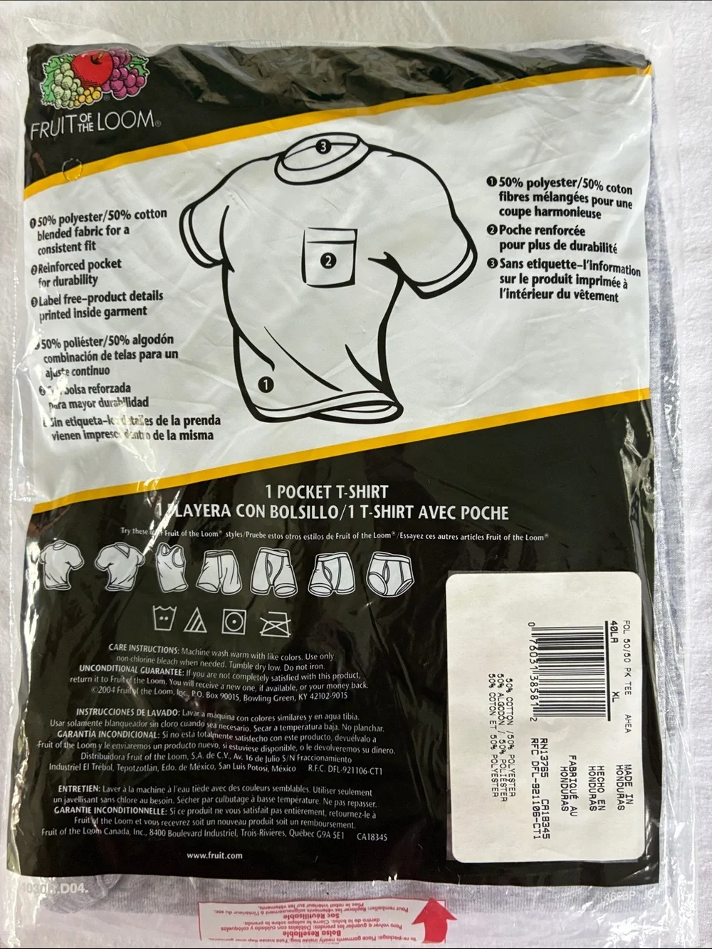 Fruit of the Loom Gray Heather Short Sleeve Pocket Tee